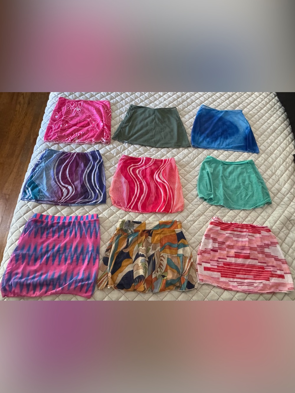 Assorted Women’s Swim Skirt Coverups Lot - Pink, Green, Blue, Purple, Multicolor